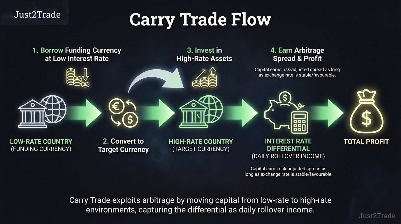 What is a Carry Trade? Definition, How It Works & Real Example | Just2Trade