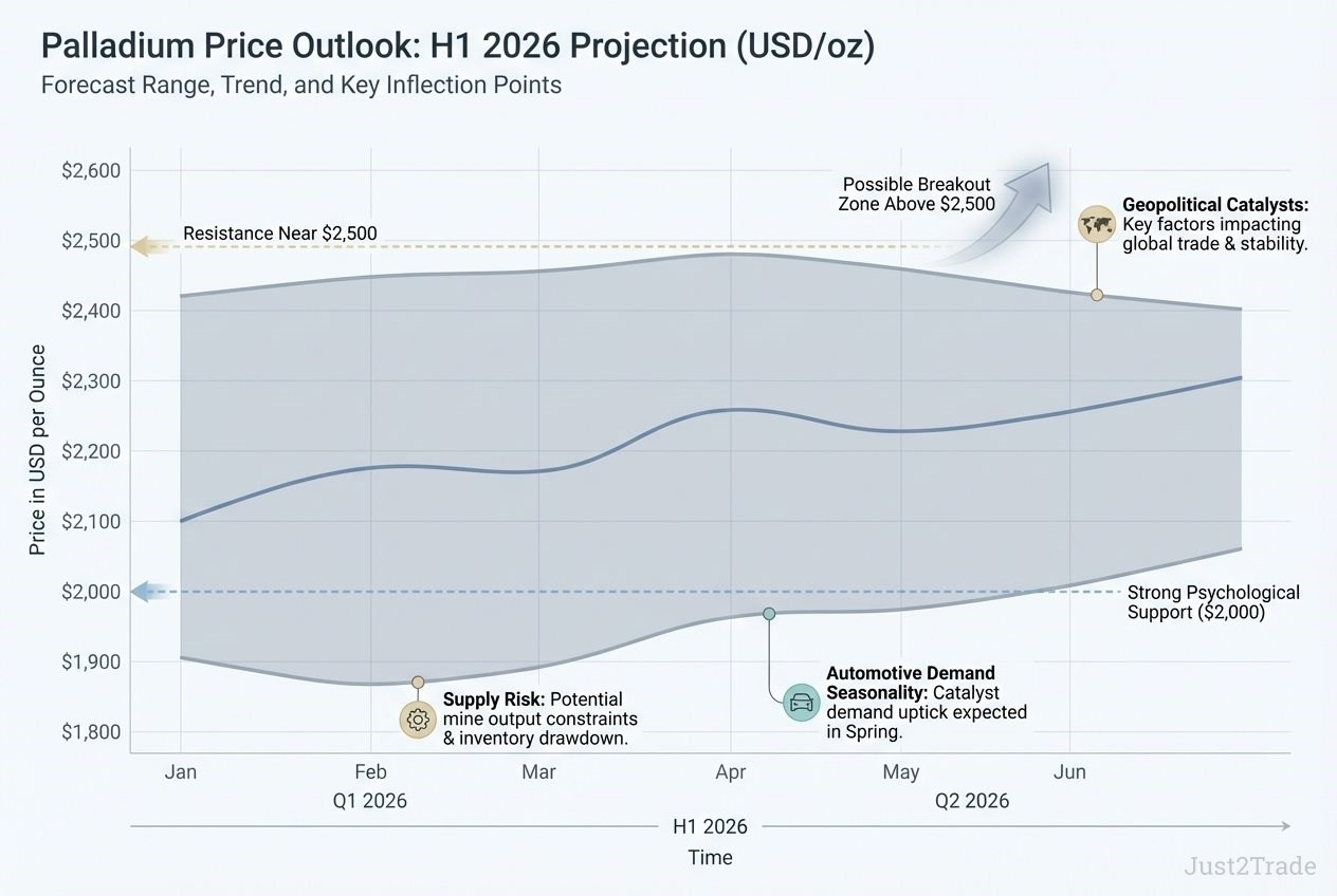Palladium price forecast for 2026-2030 years. Palladium price prediction  analysis for the next 5 years | Just2Trade
